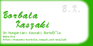 borbala kaszaki business card